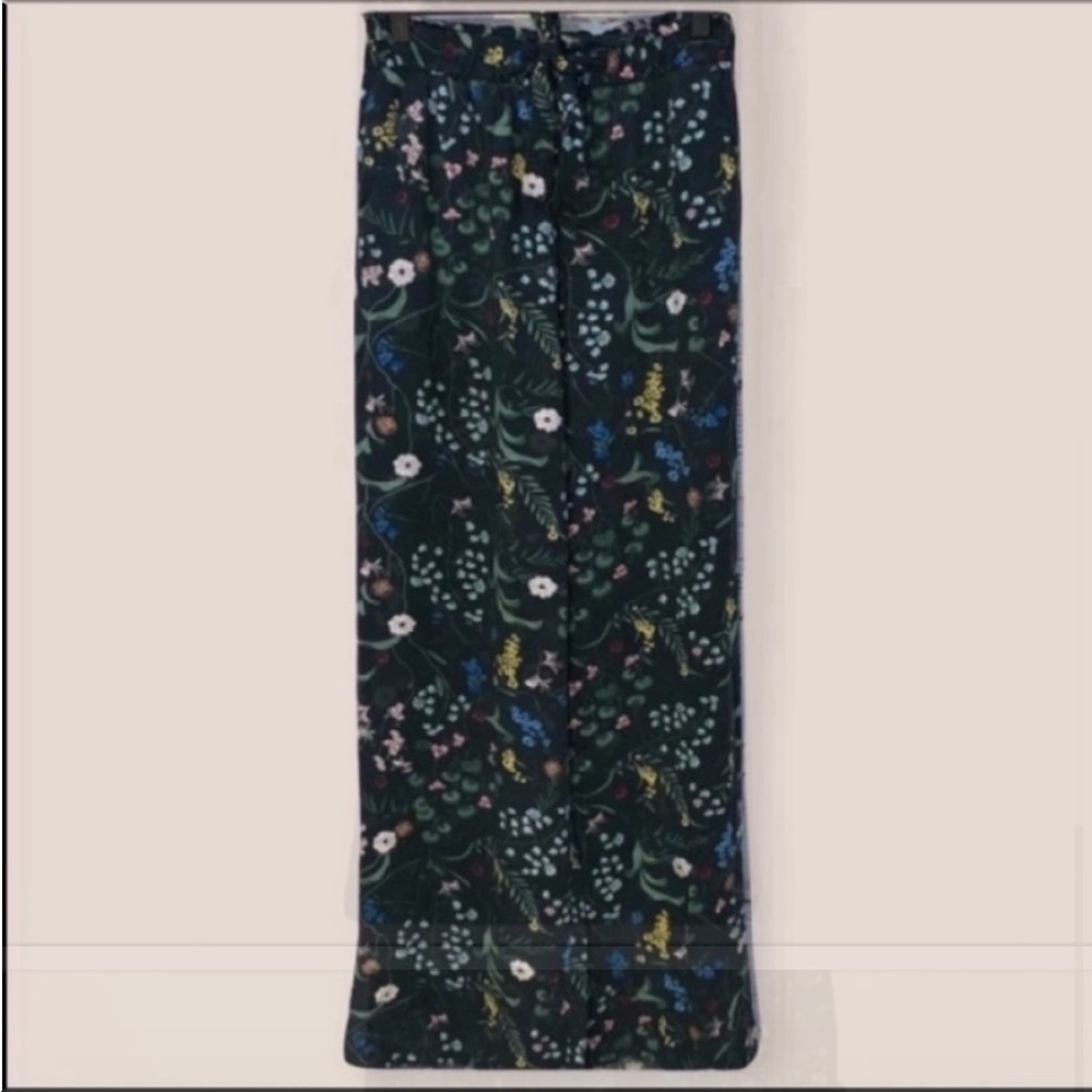 Anna Glover x H&M Floral Palazzo Pants Green Size 4 Career business Pants - Picture 9 of 11